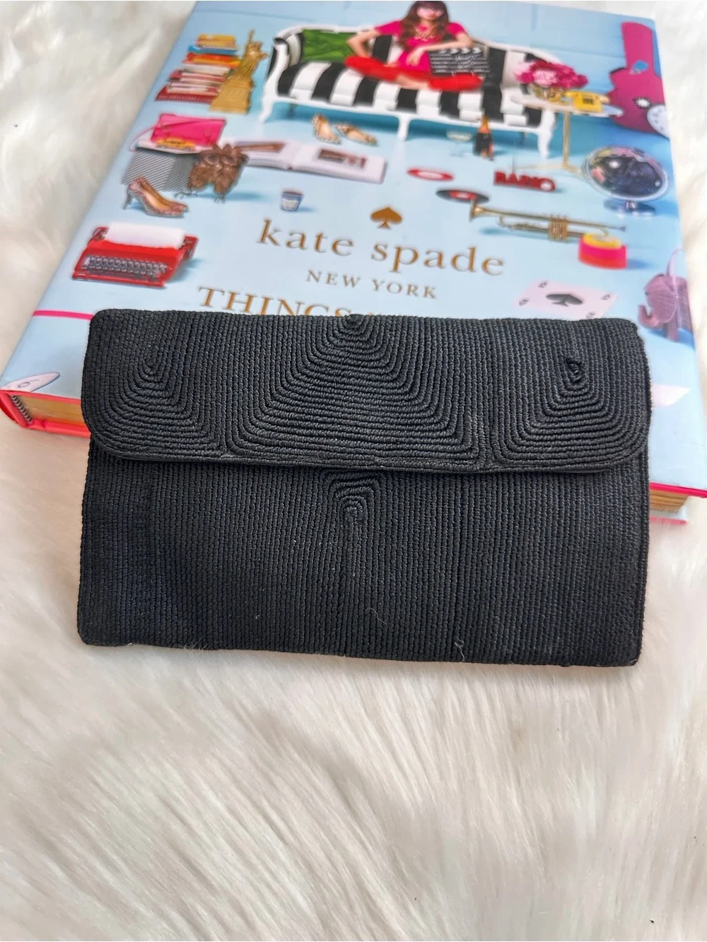 Givenchy Vintage Black Textured Fabric Clutch Wristlet